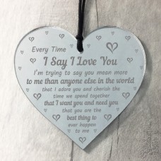 I Love You Plaque Heart Anniversary Gift For Husband Wife