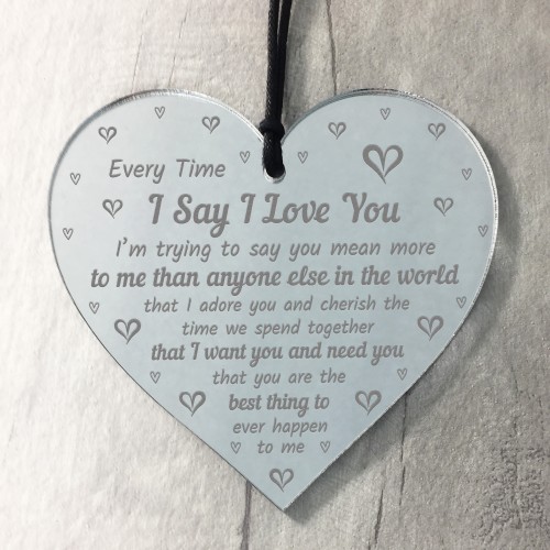 I Love You Plaque Heart Anniversary Gift For Husband Wife