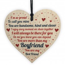 Gift For Boyfriend Wooden Heart Boyfriend Birthday Christmas