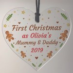 1st Christmas As Mummy And Daddy Heart Christmas Tree Decoration