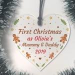 1st Christmas As Mummy And Daddy Heart Christmas Tree Decoration