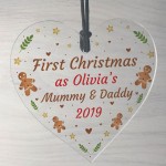 1st Christmas As Mummy And Daddy Heart Christmas Tree Decoration