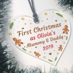 1st Christmas As Mummy And Daddy Heart Christmas Tree Decoration