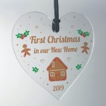 First Christmas In Our New Home Hanging Heart 1st Christmas Gift