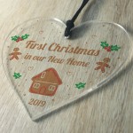 First Christmas In Our New Home Hanging Heart 1st Christmas Gift
