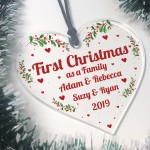 First Christmas As A Family Hanging Heart 1st Christmas Decor
