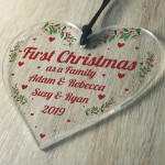 First Christmas As A Family Hanging Heart 1st Christmas Decor