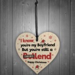 Boyfriend Gift For Christmas Wooden Heart Funny Christmas Card