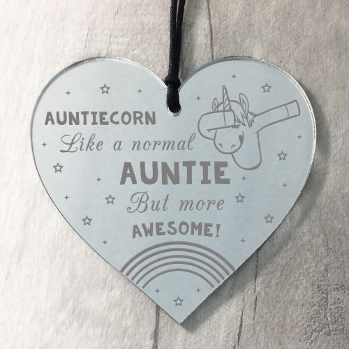 Auntie Gift AUNTIECORN Heart Unicorn Sign Xmas Gift For Auntie