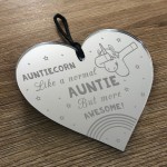 Auntie Gift AUNTIECORN Heart Unicorn Sign Xmas Gift For Auntie