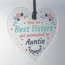 Novelty Sister Auntie Gifts Acrylic Hanging Heart Newborn Baby