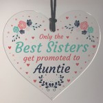 Novelty Sister Auntie Gifts Acrylic Hanging Heart Newborn Baby