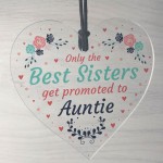 Novelty Sister Auntie Gifts Acrylic Hanging Heart Newborn Baby