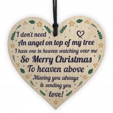 Christmas Memorial Decoration Hanging Wood Heart Memorial Plaque