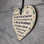 Christmas Memorial Decoration Hanging Wood Heart Memorial Plaque