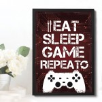 Gaming Sign Gaming Print Framed Boys Bedroom Decor Wall Art