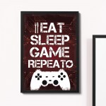Gaming Sign Gaming Print Framed Boys Bedroom Decor Wall Art