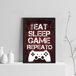 Gaming Sign Gaming Print Framed Boys Bedroom Decor Wall Art