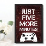 Boys Bedroom Wall Art Red Gamer Gift Gaming Sign Framed Print