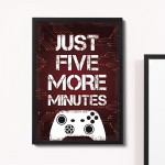 Boys Bedroom Wall Art Red Gamer Gift Gaming Sign Framed Print