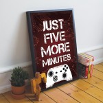 Boys Bedroom Wall Art Red Gamer Gift Gaming Sign Framed Print