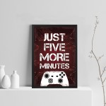 Boys Bedroom Wall Art Red Gamer Gift Gaming Sign Framed Print