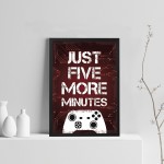 Boys Bedroom Wall Art Red Gamer Gift Gaming Sign Framed Print