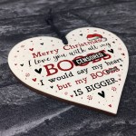 Funny Christmas Gift For Boyfriend Husband Wooden Heart