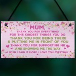 Mum Gift From Daughter Son Plaque Mum Birthday Christmas Gift