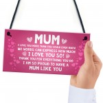 Mum Gift For Birthday Christmas Hanging Sign Gift For Mum