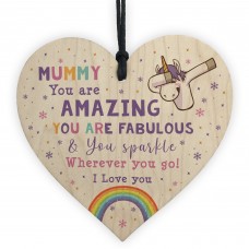 Novelty Mummy Gift For Birthday Christmas Unicorn Plaque Heart