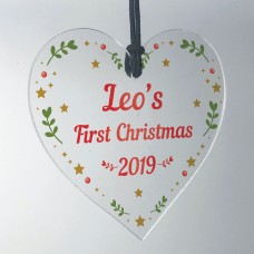 Baby Childs First Christmas Personalised Acrylic Tree Bauble