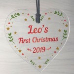 Baby Childs First Christmas Personalised Acrylic Tree Bauble