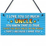 Uncle Gift Hanging Sign Cute Gift For Uncle From Niece Nephew