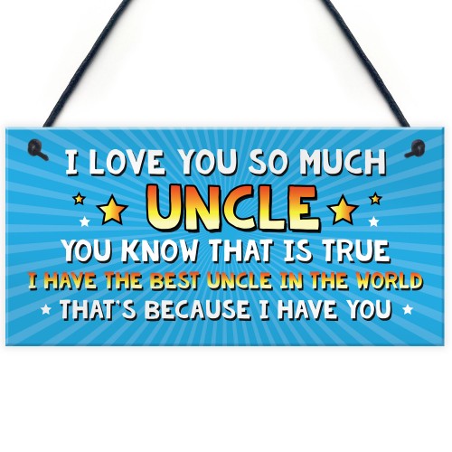 Uncle Gift Hanging Sign Cute Gift For Uncle From Niece Nephew