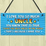 Uncle Gift Hanging Sign Cute Gift For Uncle From Niece Nephew