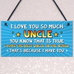 Uncle Gift Hanging Sign Cute Gift For Uncle From Niece Nephew