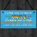 Uncle Gift Hanging Sign Cute Gift For Uncle From Niece Nephew