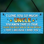 Uncle Gift Hanging Sign Cute Gift For Uncle From Niece Nephew