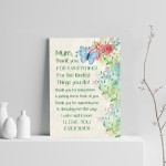 Mum Poem Print Mum Birthday Christmas Gift From Daughter Son