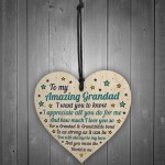 Handmade Grandad Amazing Sign Heart Grandparent Gift For Grandad