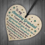 Handmade Grandad Amazing Sign Heart Grandparent Gift For Grandad