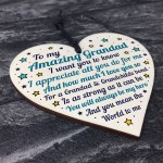 Handmade Grandad Amazing Sign Heart Grandparent Gift For Grandad