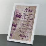 Nan Poem Frame Print Nan Birthday Christmas Gift From Grandchild