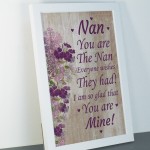 Nan Poem Frame Print Nan Birthday Christmas Gift From Grandchild