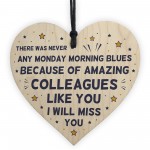 Colleague Gift Wooden Hanging Heart Leaving Gift For Colleague