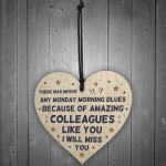 Colleague Gift Wooden Hanging Heart Leaving Gift For Colleague