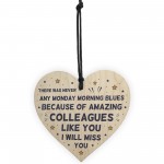 Colleague Gift Wooden Hanging Heart Leaving Gift For Colleague