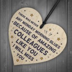 Colleague Gift Wooden Hanging Heart Leaving Gift For Colleague