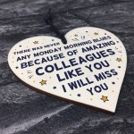 Colleague Gift Wooden Hanging Heart Leaving Gift For Colleague